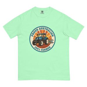 The Tractor Mugs Store Island Reef New Holland T7.210 PROUD AUSTRALIAN 100% FARMER Retro | Unisex Premium T-shirt Quality Farmers Merch
