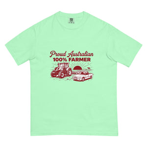 The Tractor Mugs Store Island Reef New Holland T7.210 PROUD AUSTRALIAN 100% FARMER Two Tone | Unisex Premium T-shirt Quality Farmers Merch