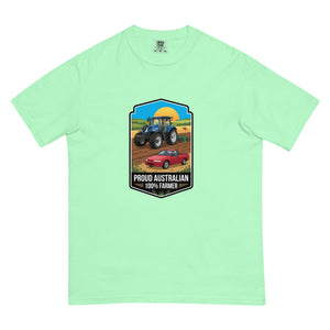 The Tractor Mugs Store Island Reef New Holland T7.225 PROUD AUSTRALIAN 100% FARMER Bright | Unisex Premium T-shirt Quality Farmers Merch