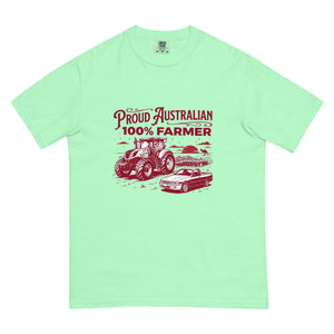 The Tractor Mugs Store Island Reef New Holland T7.225 PROUD AUSTRALIAN 100% FARMER Two Tone | Unisex Premium T-shirt Quality Farmers Merch