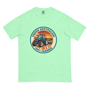The Tractor Mugs Store Island Reef New Holland TM 135 PROUD AUSTRALIAN 100% FARMER Retro | Unisex Premium T-shirt Quality Farmers Merch