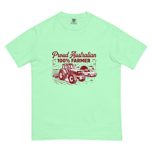 The Tractor Mugs Store Island Reef New Holland TM 135 PROUD AUSTRALIAN 100% FARMER Two Tone | Unisex Premium T-shirt Quality Farmers Merch