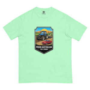 The Tractor Mugs Store Island Reef New Holland TM 155 PROUD AUSTRALIAN 100% FARMER Bright | Unisex Premium T-shirt Quality Farmers Merch