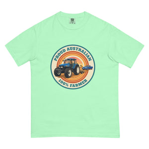 The Tractor Mugs Store Island Reef New Holland TM 155 PROUD AUSTRALIAN 100% FARMER Retro | Unisex Premium T-shirt Quality Farmers Merch