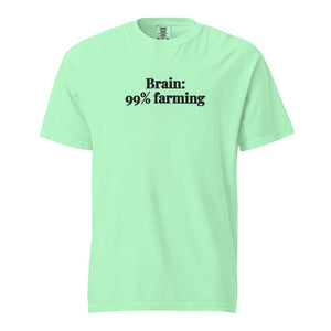 The Tractor Mugs Store Island Reef / S Brain: 99% Farming | Unisex Premium T-shirt Quality Farmers Merch