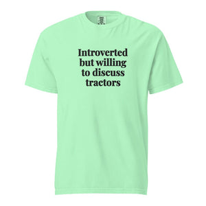 The Tractor Mugs Store Island Reef / S Introverted But Willing To Discuss Tractors | Unisex Premium T-shirt Quality Farmers Merch