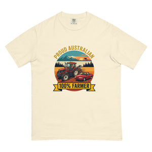 The Tractor Mugs Store Ivory FIATAGRI F140 PROUD AUSTRALIAN 100% FARMER Outdoor | Unisex Premium T-shirt Quality Farmers Merch