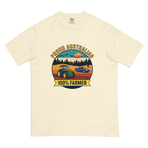 The Tractor Mugs Store Ivory John Deere 3350 PROUD AUSTRALIAN 100% FARMER Outdoor | Unisex Premium T-shirt Quality Farmers Merch