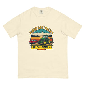 The Tractor Mugs Store Ivory John Deere 7810 PROUD AUSTRALIAN 100% FARMER Outdoor | Unisex Premium T-shirt Quality Farmers Merch