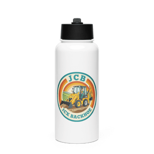 The Tractor Mugs Store JCB 1CX Backhoe | Stainless Steel Water Bottle Quality Farmers Merch