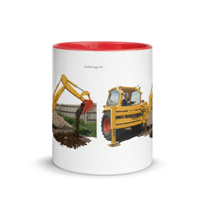 The Tractor Mugs Store JCB 3 Working Oil Painting | Mug with Colour Inside Quality Farmers Merch