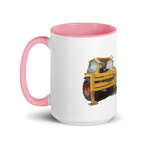 The Tractor Mugs Store JCB 3 Working Oil Painting | Mug with Colour Inside Quality Farmers Merch