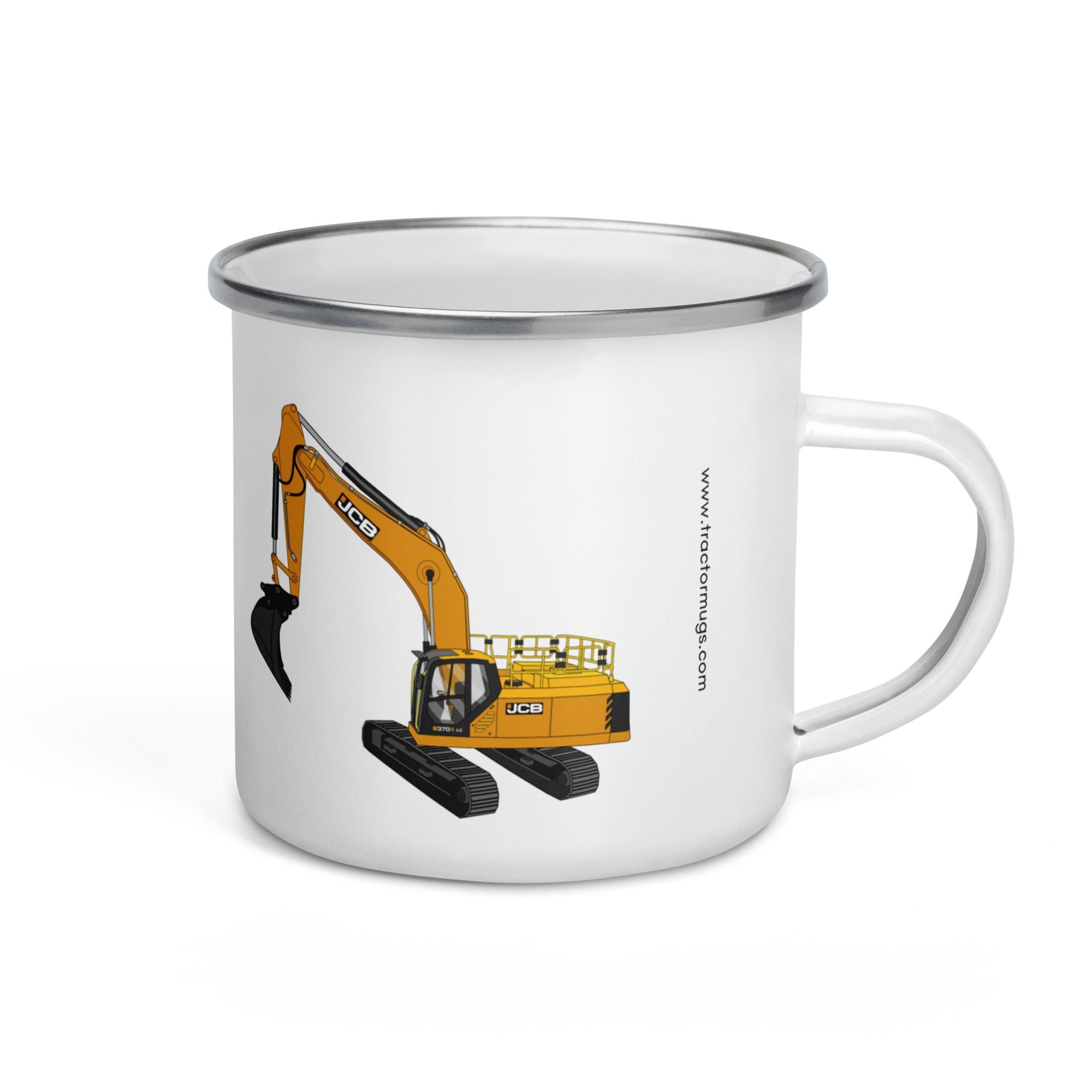 The Tractor Mugs Store JCB 370 LC | Enamel Mug Quality Farmers Merch