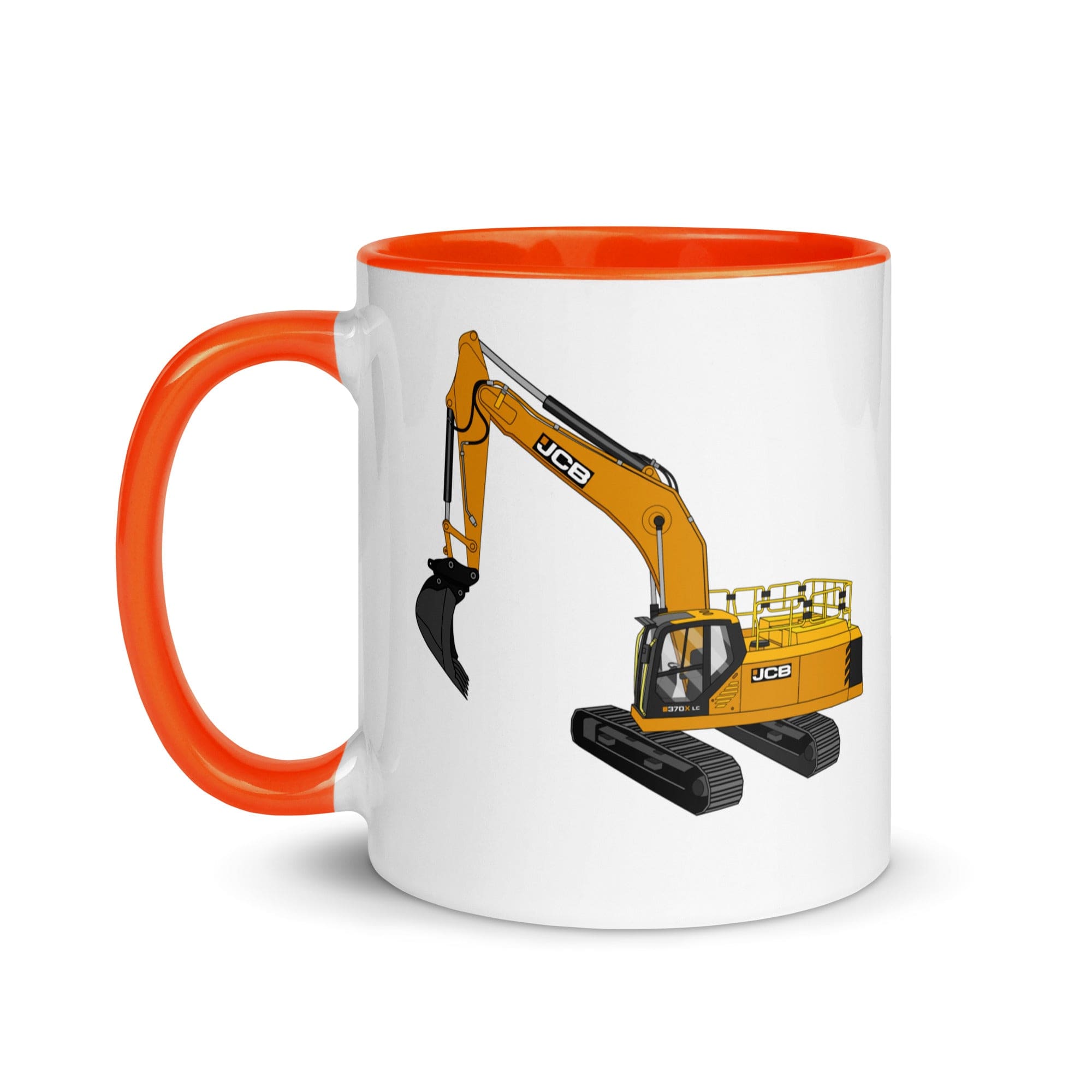 The Tractor Mugs Store JCB 370 LC | Mug with Color Inside Quality Farmers Merch