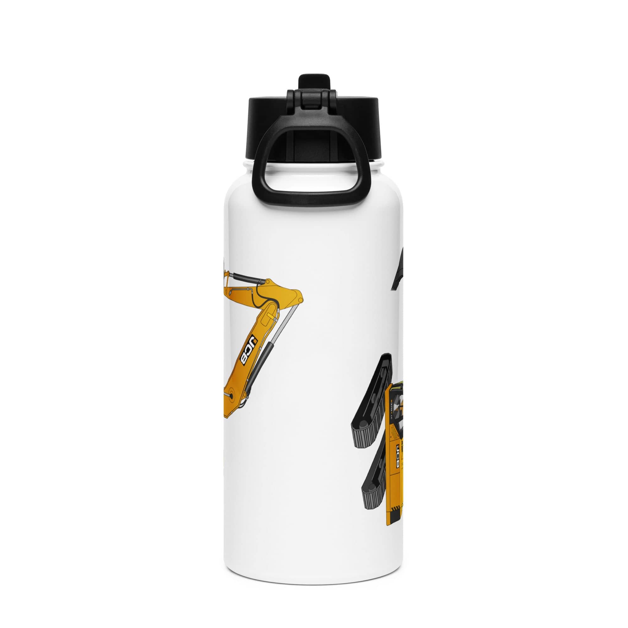 The Tractor Mugs Store JCB 370 LC | Stainless steel water bottle with a straw lid Quality Farmers Merch