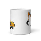 The Tractor Mugs Store JCB 370 LC | White glossy mug Quality Farmers Merch