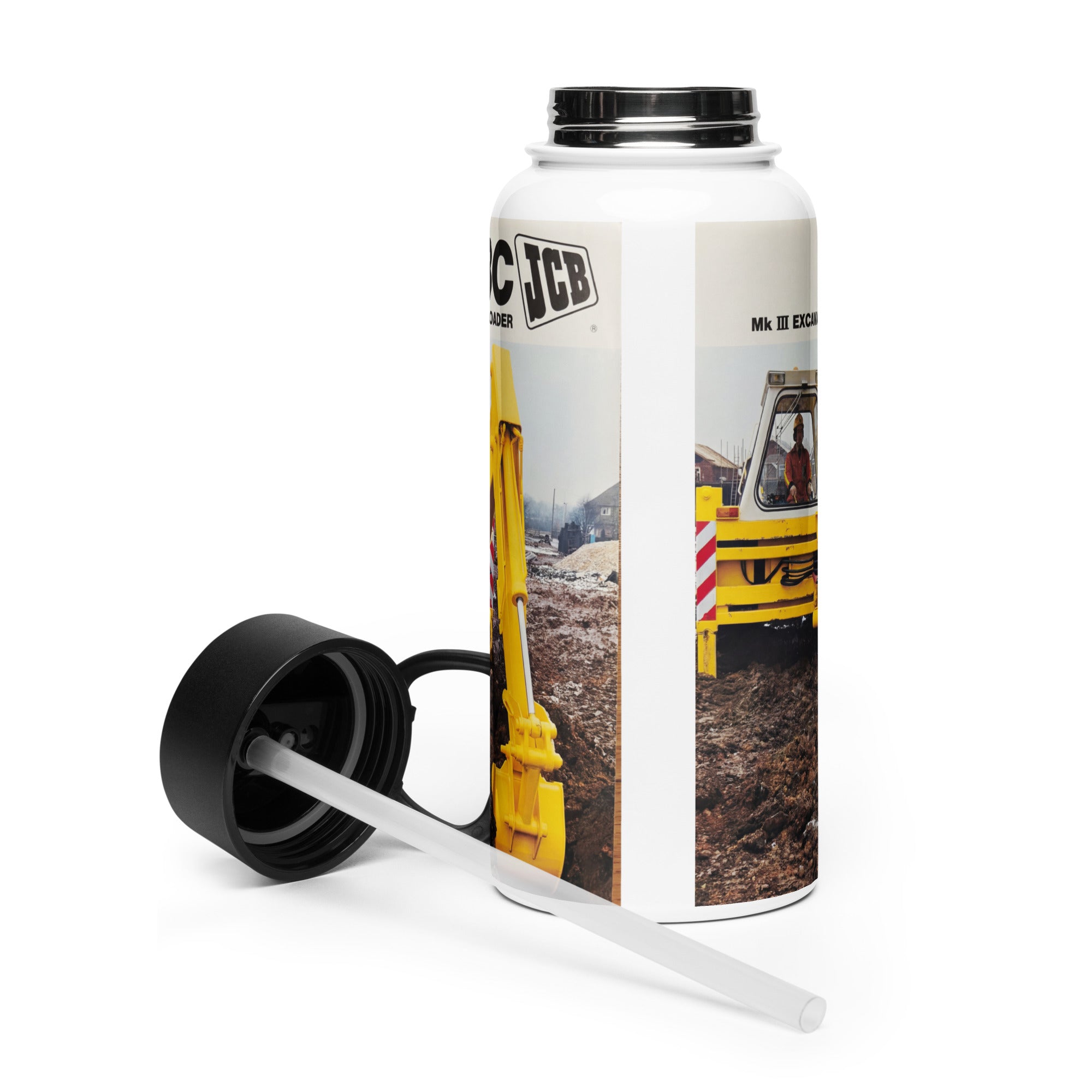 The Tractor Mugs Store JCB 3C II Advert | Stainless Steel Water Bottle Quality Farmers Merch