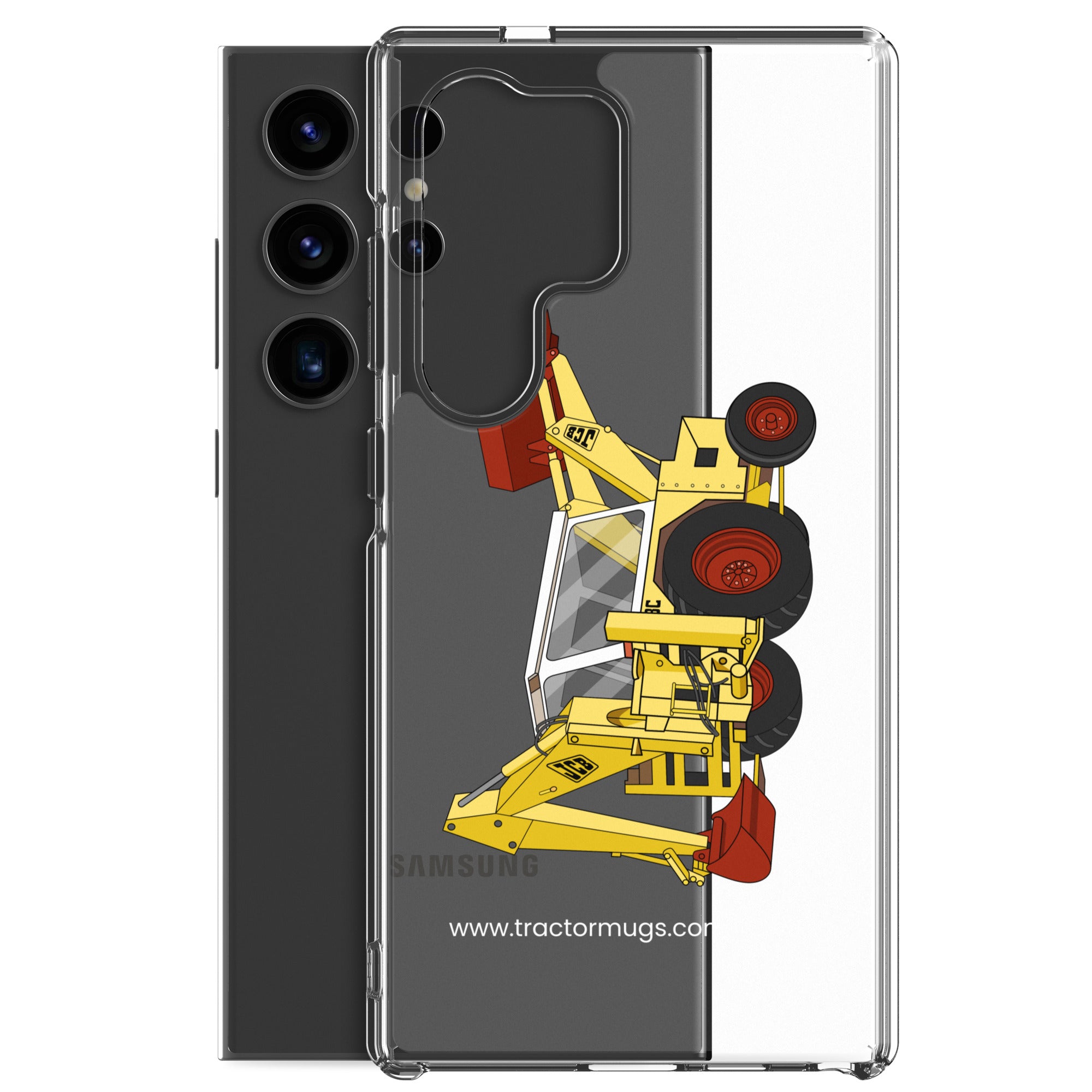 The Tractor Mugs Store JCB 3C II Backhoe | Clear Case for Samsung® Quality Farmers Merch