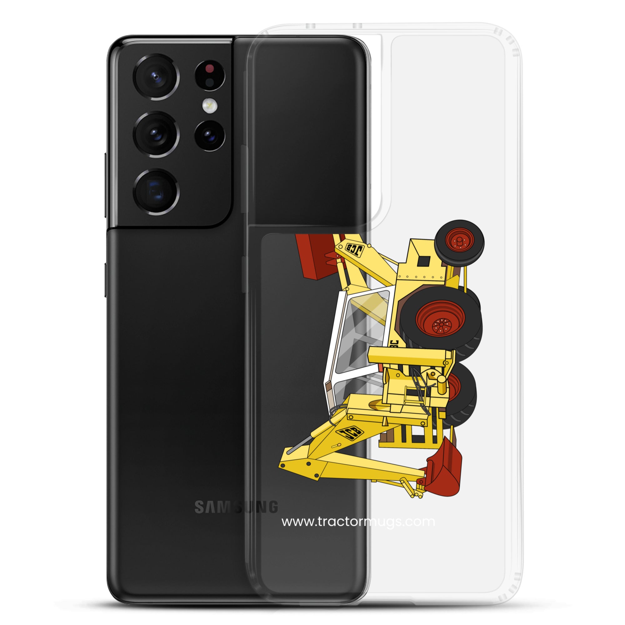 The Tractor Mugs Store JCB 3C II Backhoe | Clear Case for Samsung® Quality Farmers Merch