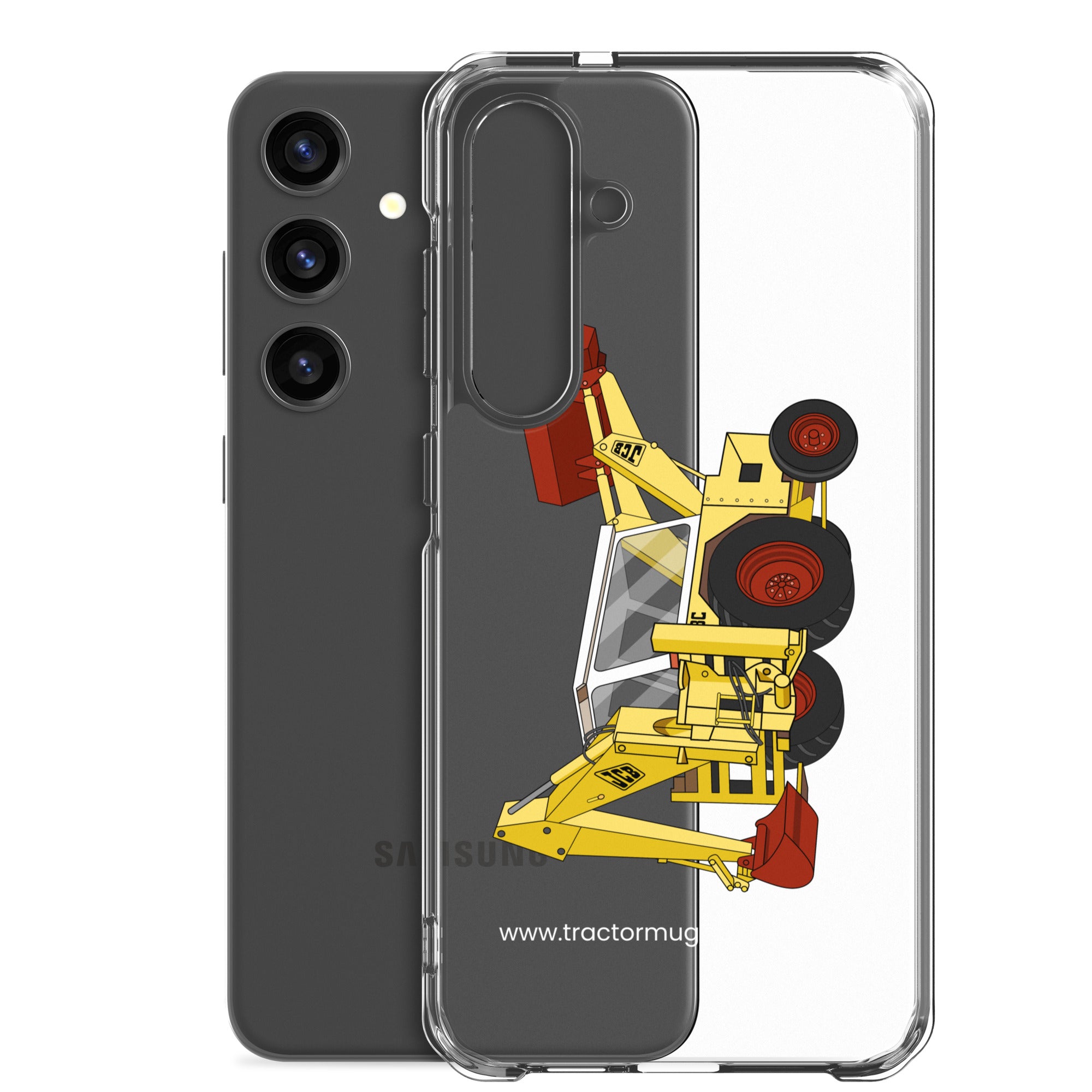 The Tractor Mugs Store JCB 3C II Backhoe | Clear Case for Samsung® Quality Farmers Merch