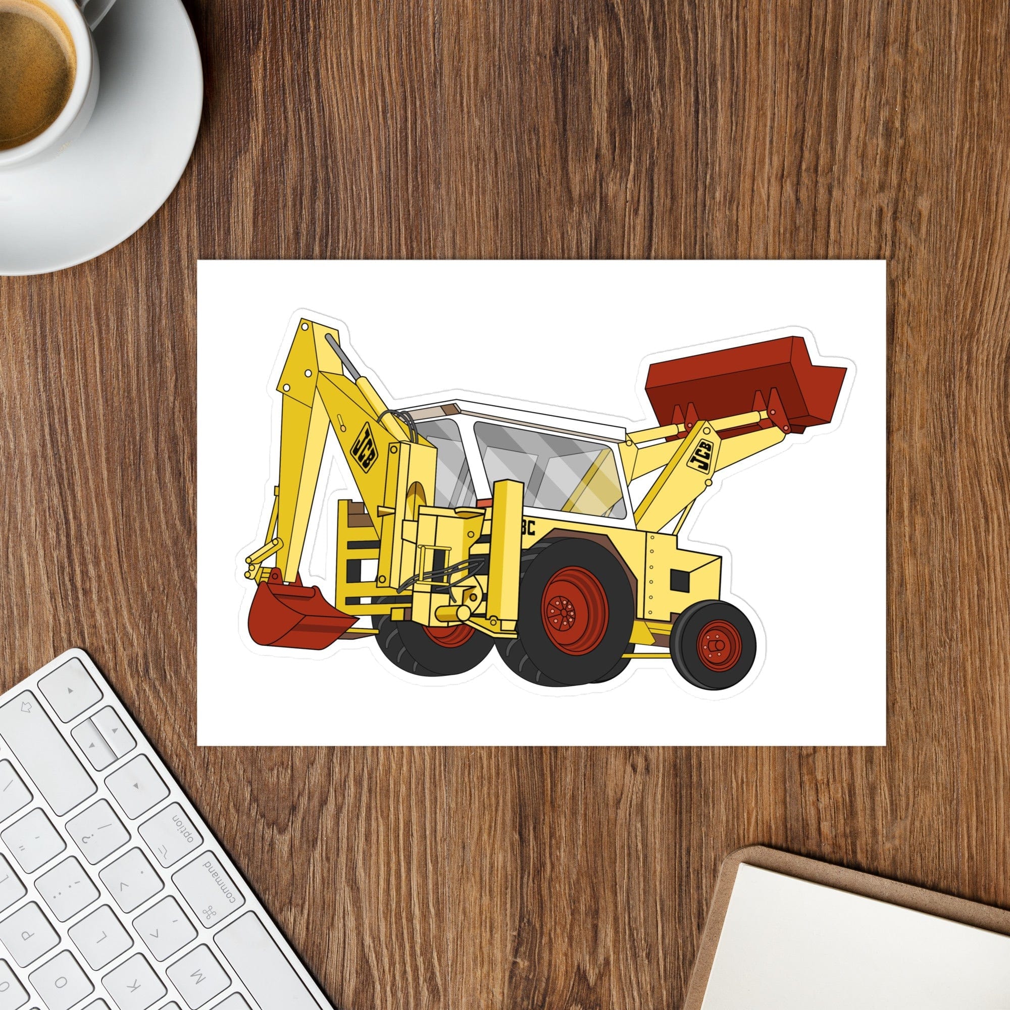 The Tractor Mugs Store JCB 3C II Backhoe | Sticker sheet Quality Farmers Merch