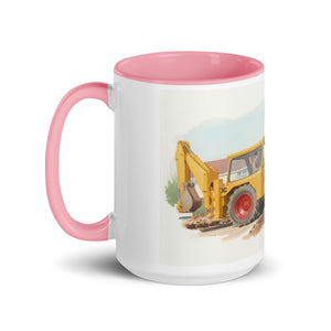 The Tractor Mugs Store JCB 3C II Watercolor | Mug with Colour Inside Quality Farmers Merch