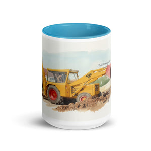 The Tractor Mugs Store JCB 3C II Watercolor | Mug with Colour Inside Quality Farmers Merch