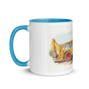 The Tractor Mugs Store JCB 3C II Watercolor | Mug with Colour Inside Quality Farmers Merch