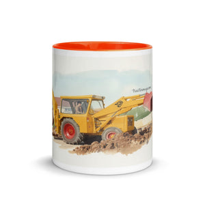 The Tractor Mugs Store JCB 3C II Watercolor | Mug with Colour Inside Quality Farmers Merch