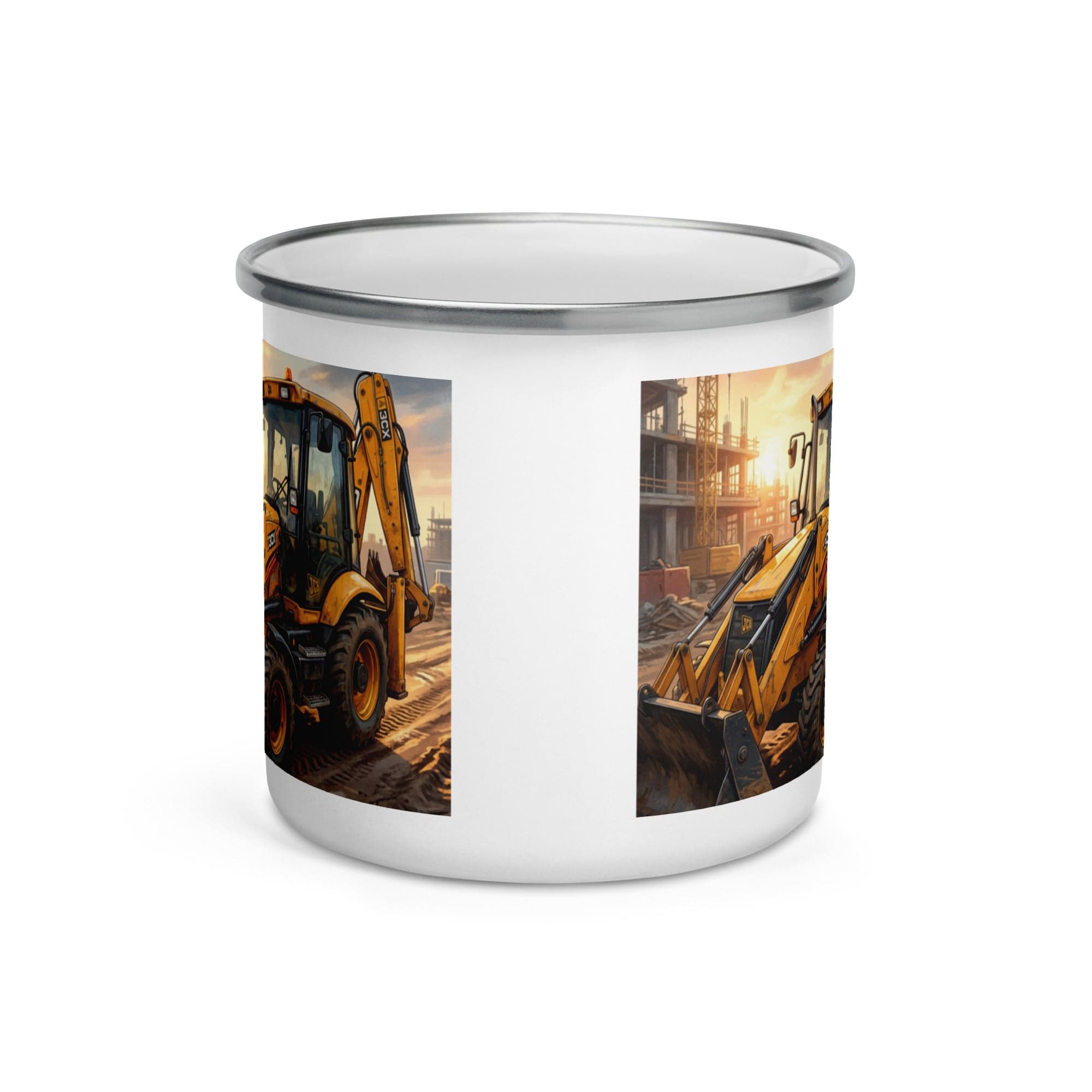 The Tractor Mugs Store JCB 3CX 2005 | Enamel Mug Quality Farmers Merch