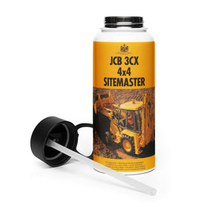 The Tractor Mugs Store JCB 3CX Sitemaster Brochure | Stainless Steel Water Bottle Quality Farmers Merch