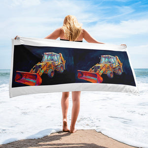 The Tractor Mugs Store JCB 3CX White Cabin | Splash Art Towel Quality Farmers Merch