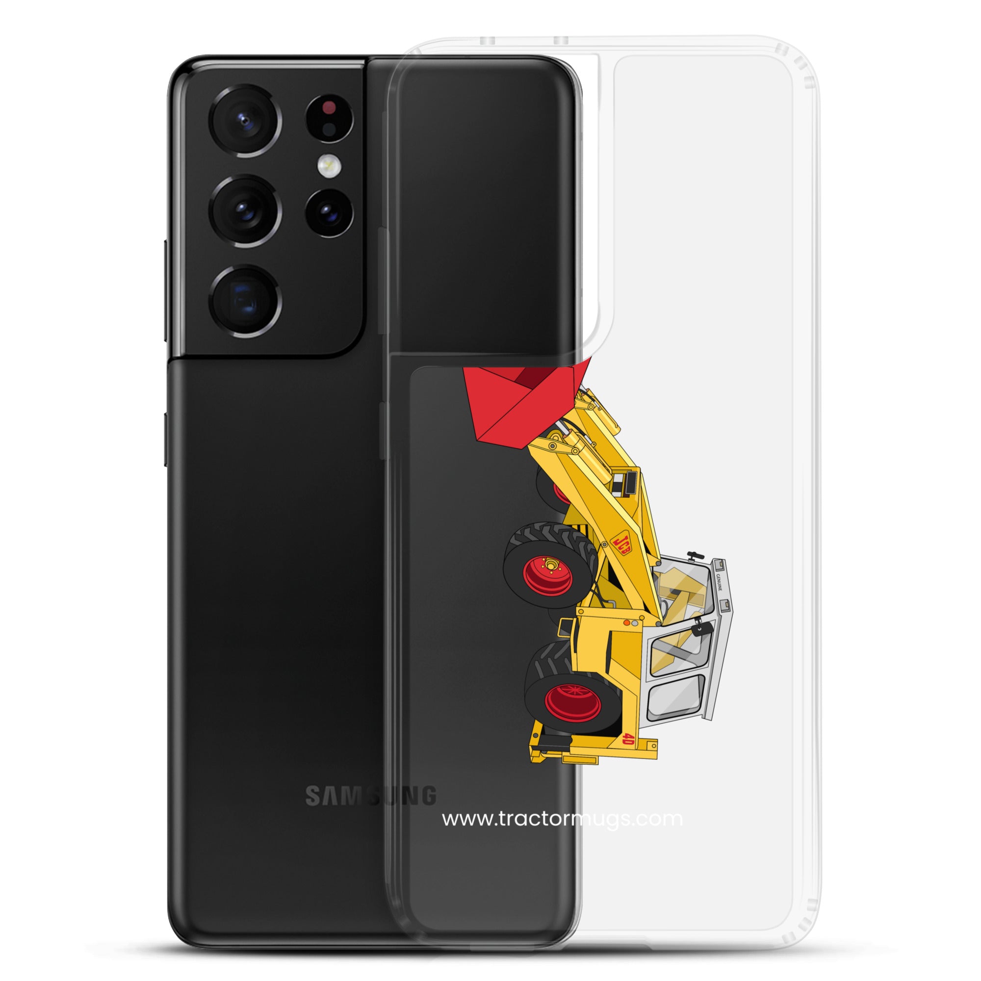 The Tractor Mugs Store JCB 4D Backhoe | Clear Case for Samsung® Quality Farmers Merch