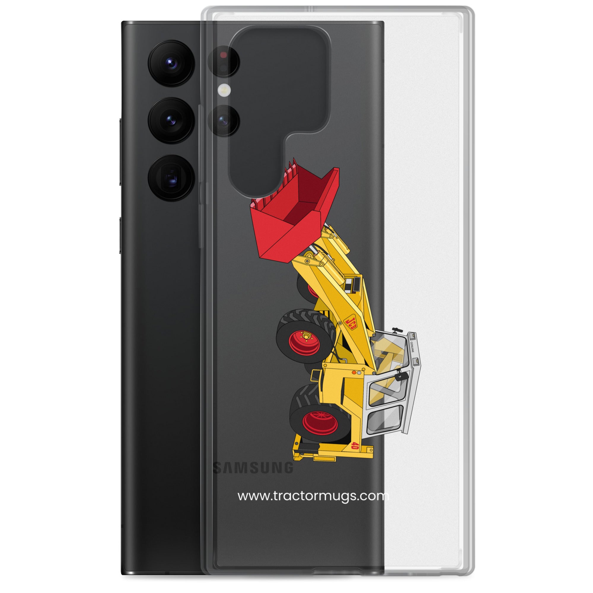 The Tractor Mugs Store JCB 4D Backhoe | Clear Case for Samsung® Quality Farmers Merch