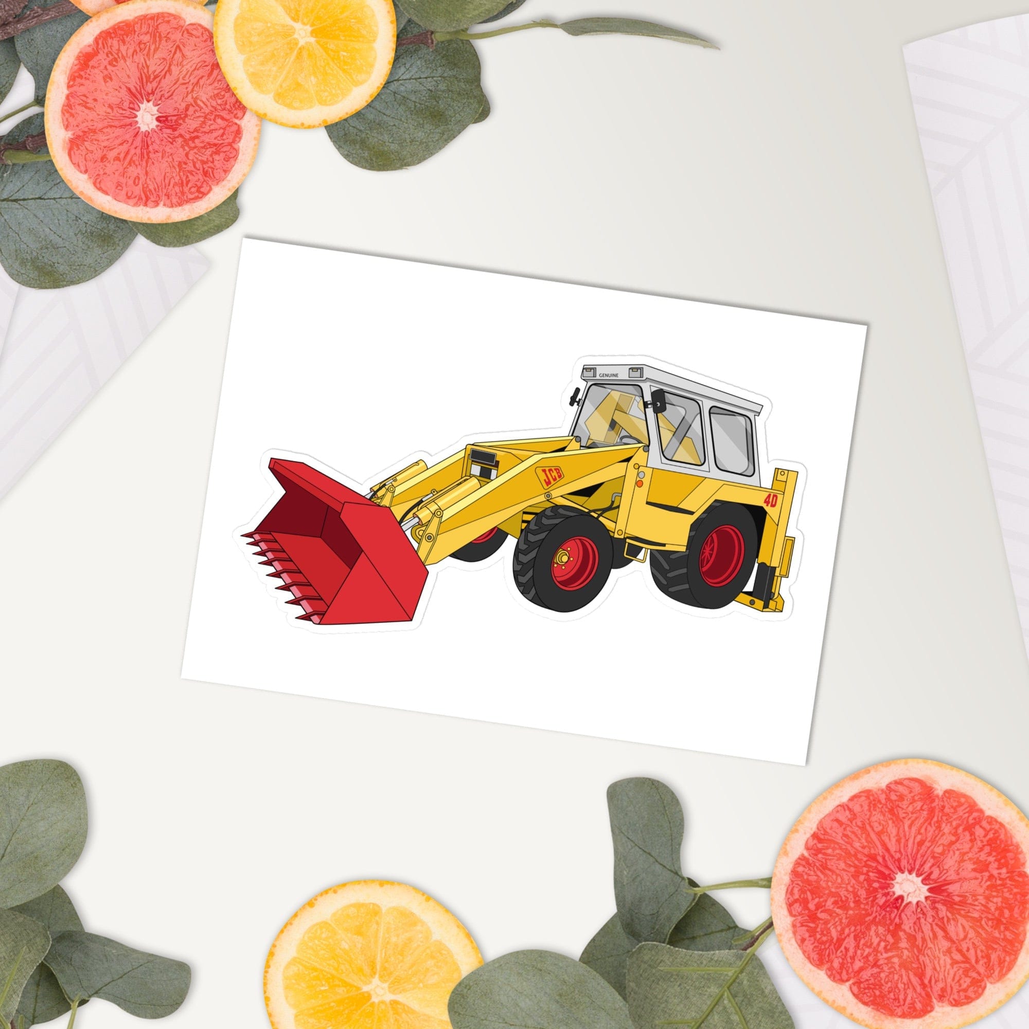 The Tractor Mugs Store JCB 4D Backhoe | Sticker sheet Quality Farmers Merch