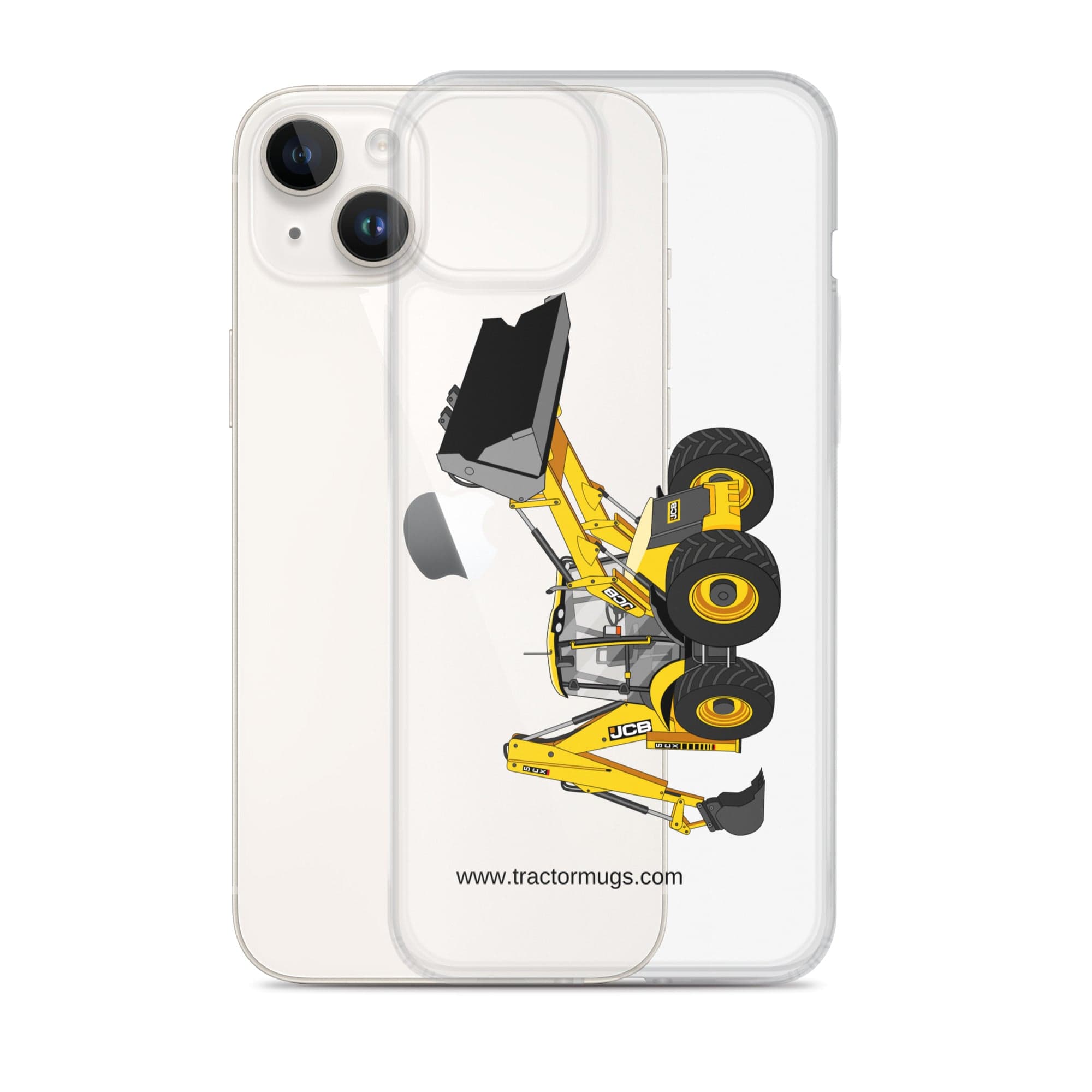The Tractor Mugs Store JCB 5CX Backhoe | Clear Case for iPhone® Quality Farmers Merch