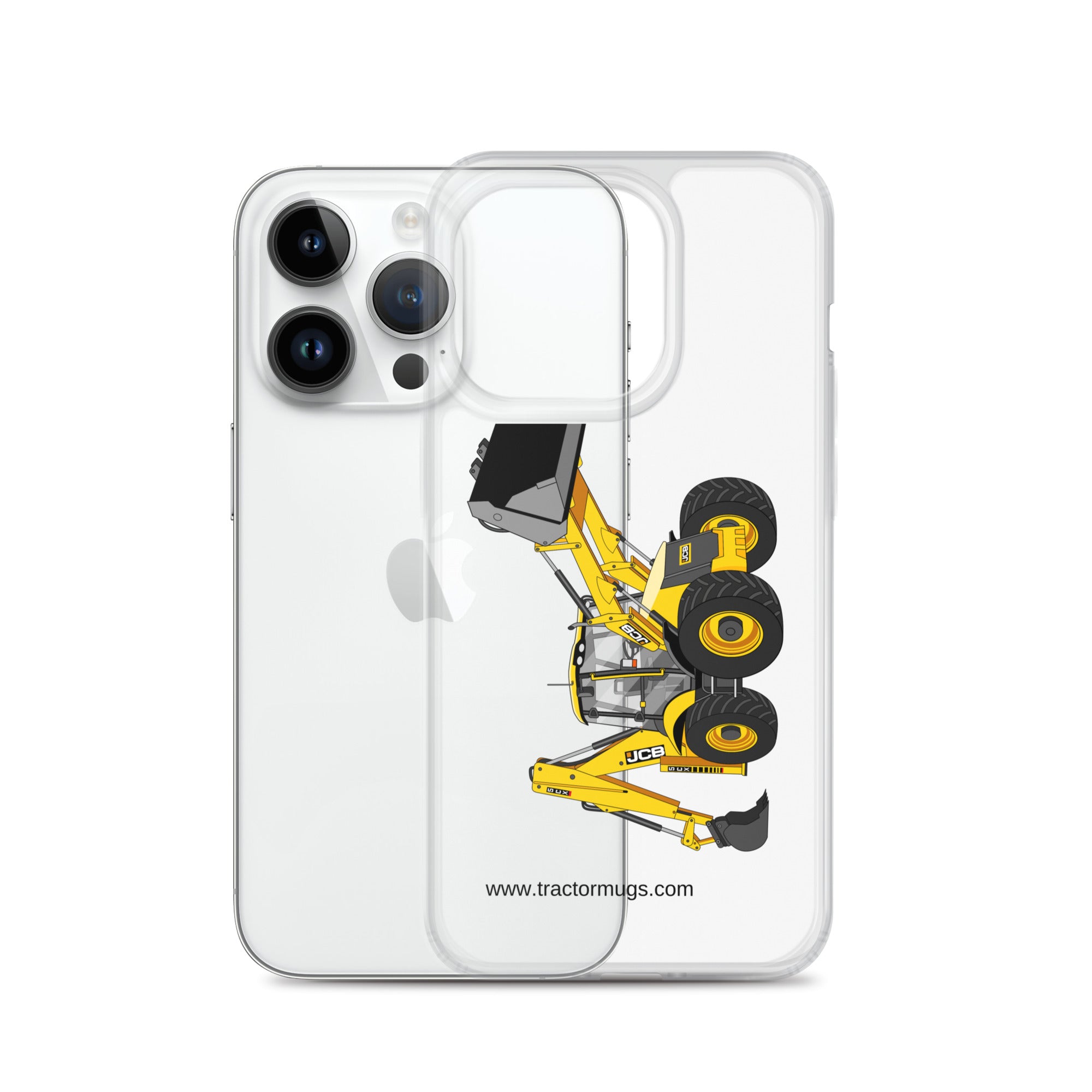 The Tractor Mugs Store JCB 5CX Backhoe | Clear Case for iPhone® Quality Farmers Merch