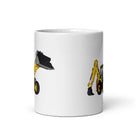 The Tractor Mugs Store JCB 5CX Backhoe | White glossy mug Quality Farmers Merch