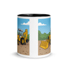 The Tractor Mugs Store JCB 80's White Cab Man | Mug with Color Inside Quality Farmers Merch