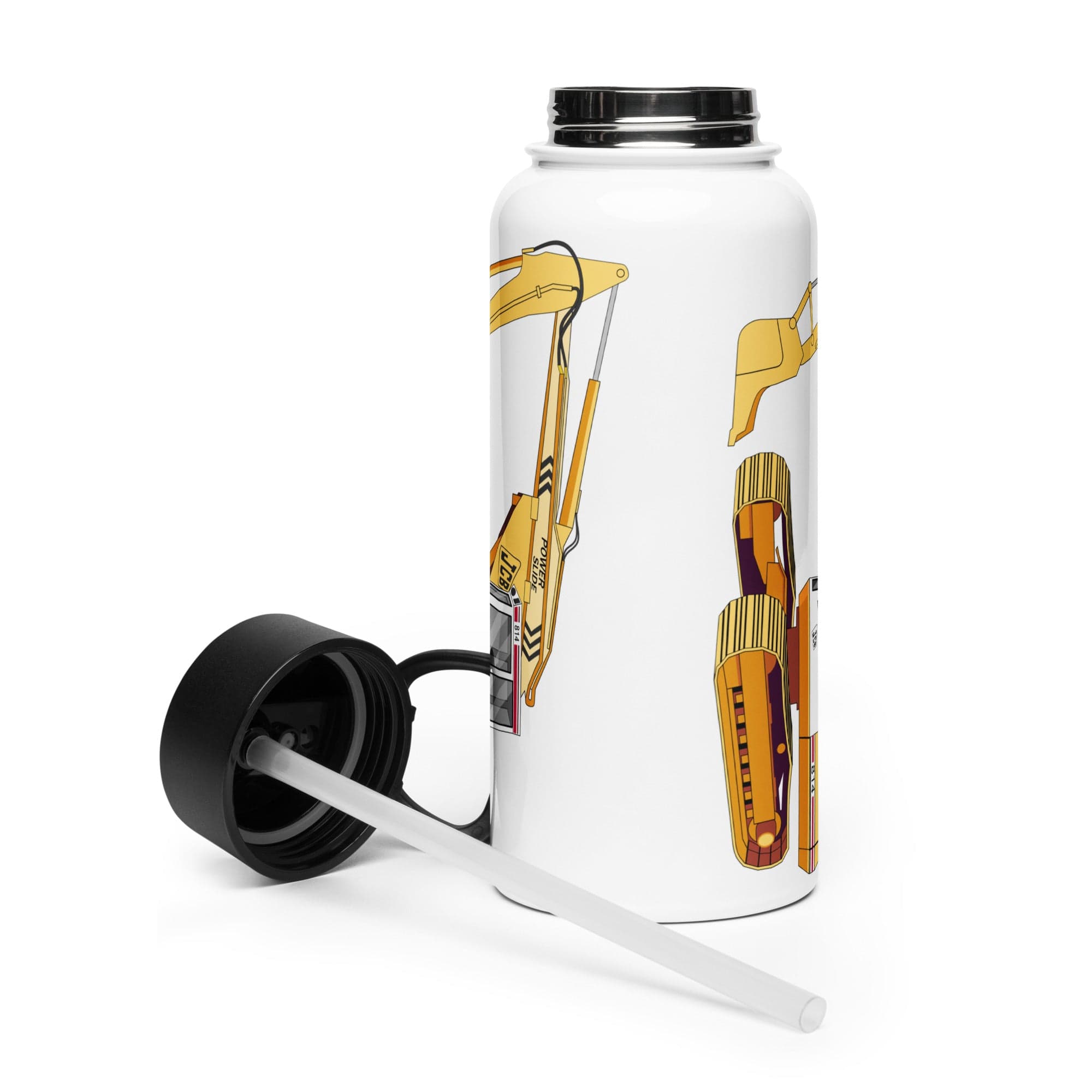 The Tractor Mugs Store JCB 814 Super  | Stainless Steel Water Bottle Quality Farmers Merch
