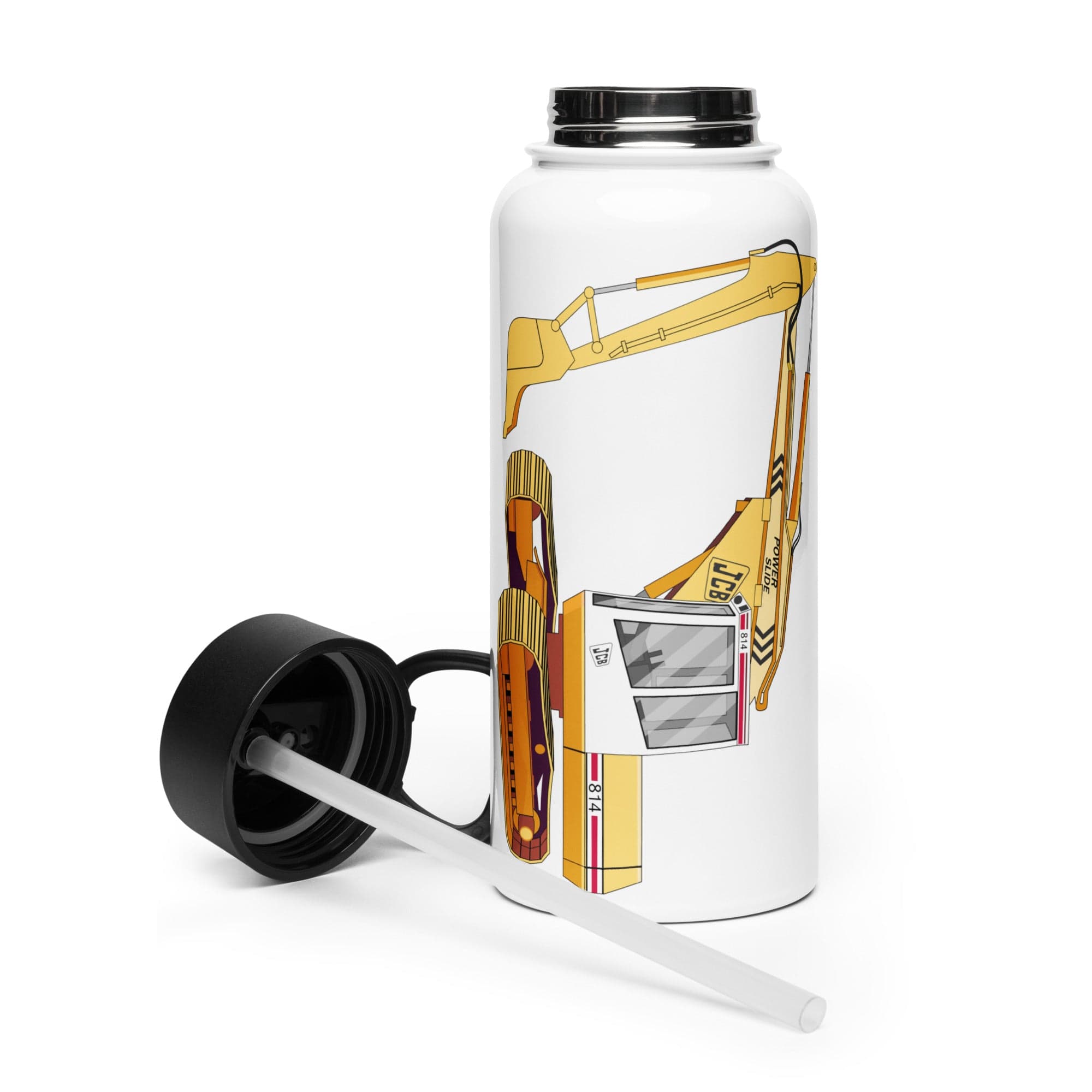 The Tractor Mugs Store JCB 814 Super  | Stainless Steel Water Bottle Quality Farmers Merch