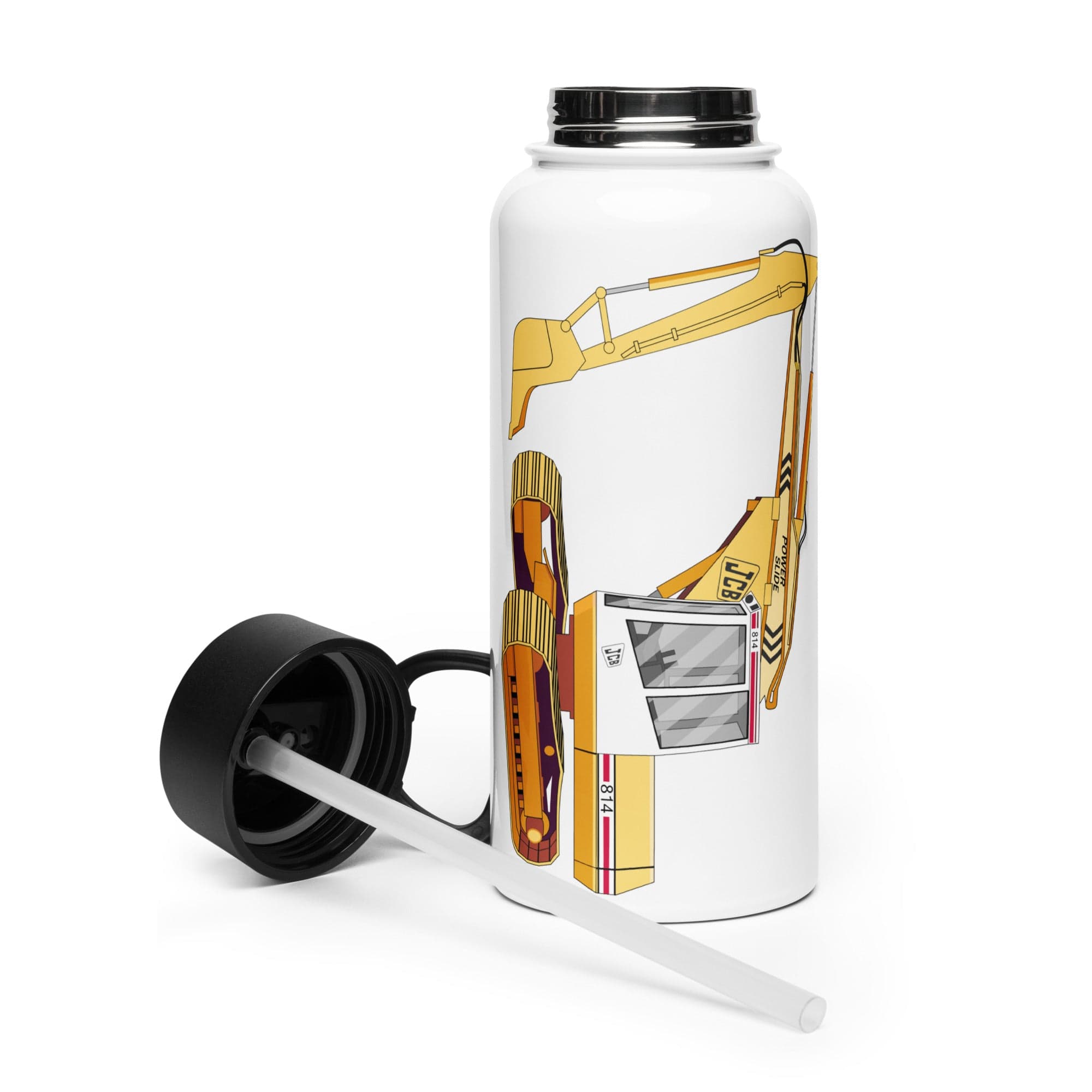 The Tractor Mugs Store JCB 814 Super  | Stainless Steel Water Bottle Quality Farmers Merch