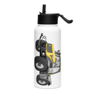 The Tractor Mugs Store JCB Fastrac 2170 | Stainless steel water bottle with a straw lid Quality Farmers Merch