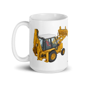 The Tractor Mugs Store JCB Grey Cab | White glossy mug Quality Farmers Merch