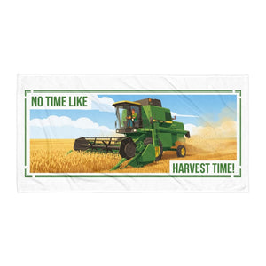 The Tractor Mugs Store John Deere 1085 NO TIME LIKE HARVEST TIME! Rect Line H | Beach Towel Quality Farmers Merch