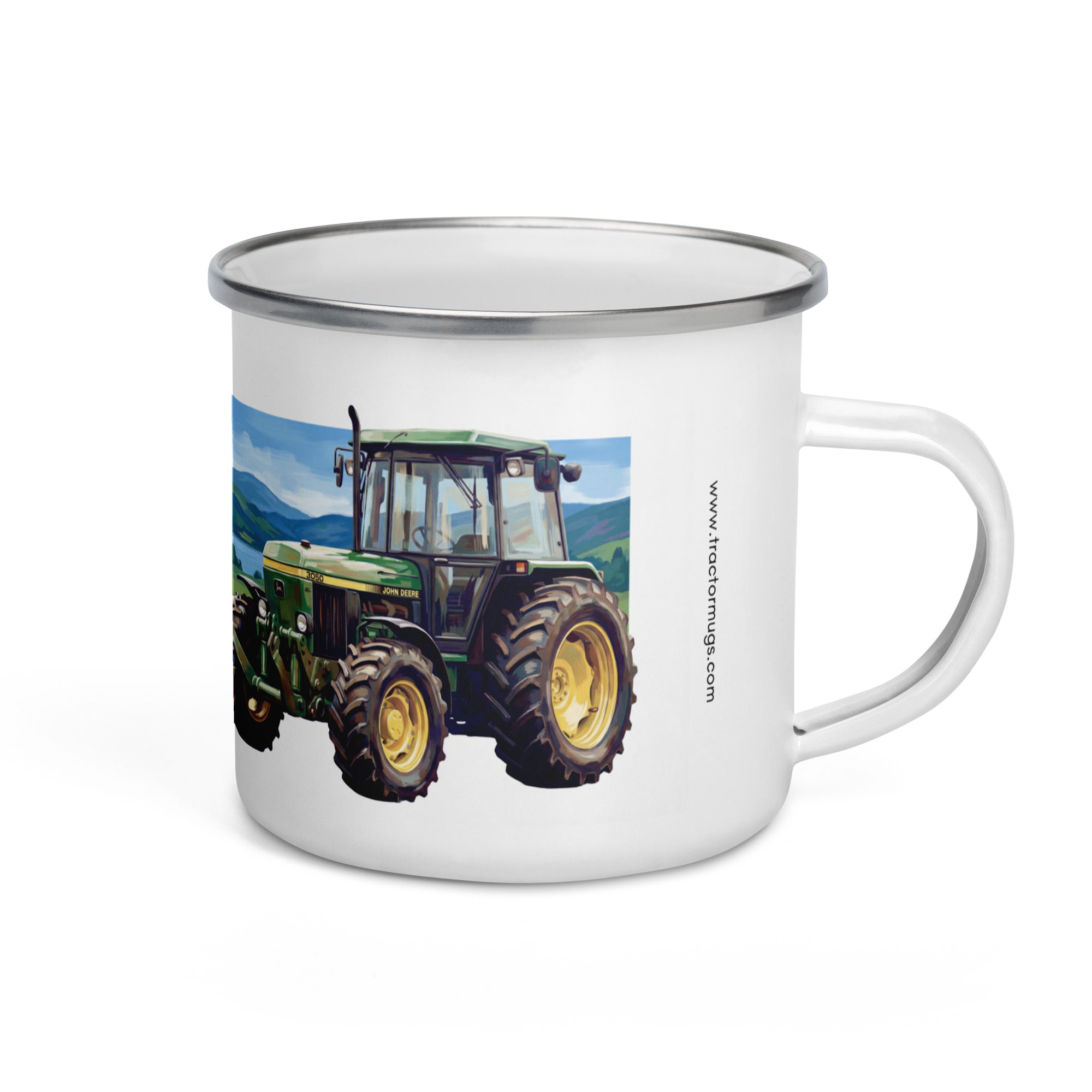 The Tractor Mugs Store John Deere 3050 | Splash Art Enamel Mug Quality Farmers Merch