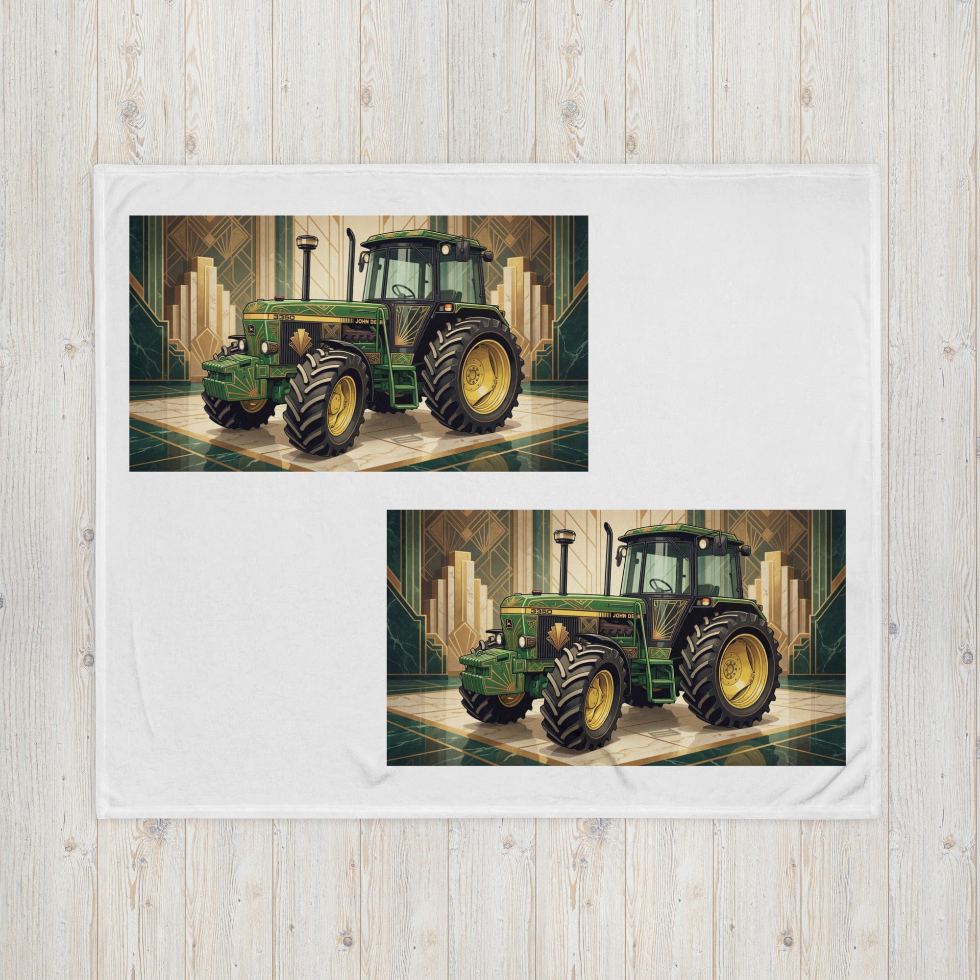 The Tractor Mugs Store John Deere 3350 | Art Deco Throw Blanket Quality Farmers Merch