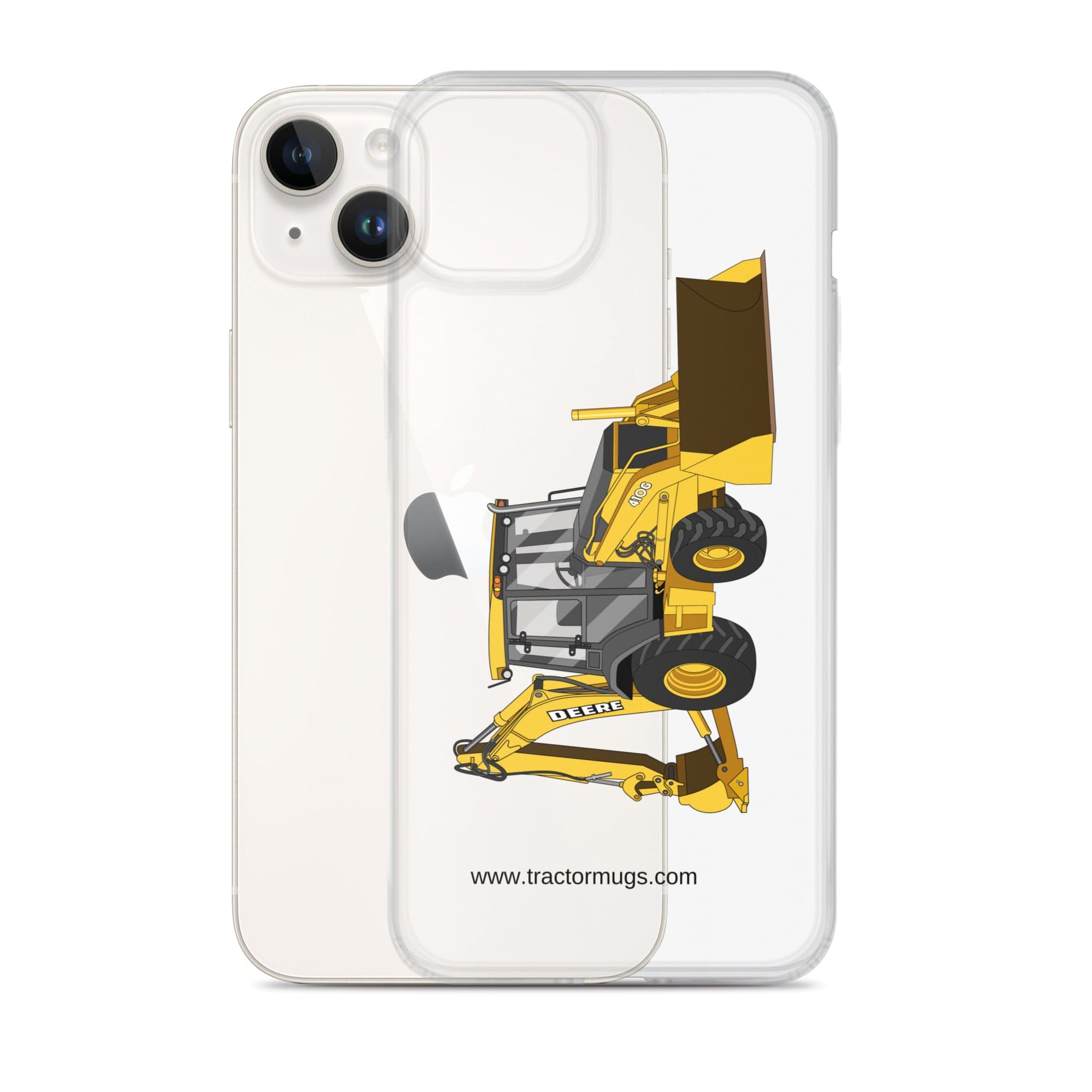 The Tractor Mugs Store John Deere 410G Backhoe | Clear Case for iPhone® Quality Farmers Merch