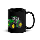 The Tractor Mugs Store John Deere 6155 M | Black Glossy Mug Quality Farmers Merch