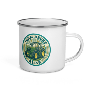 The Tractor Mugs Store John Deere 6155R | Enamel Mug Quality Farmers Merch